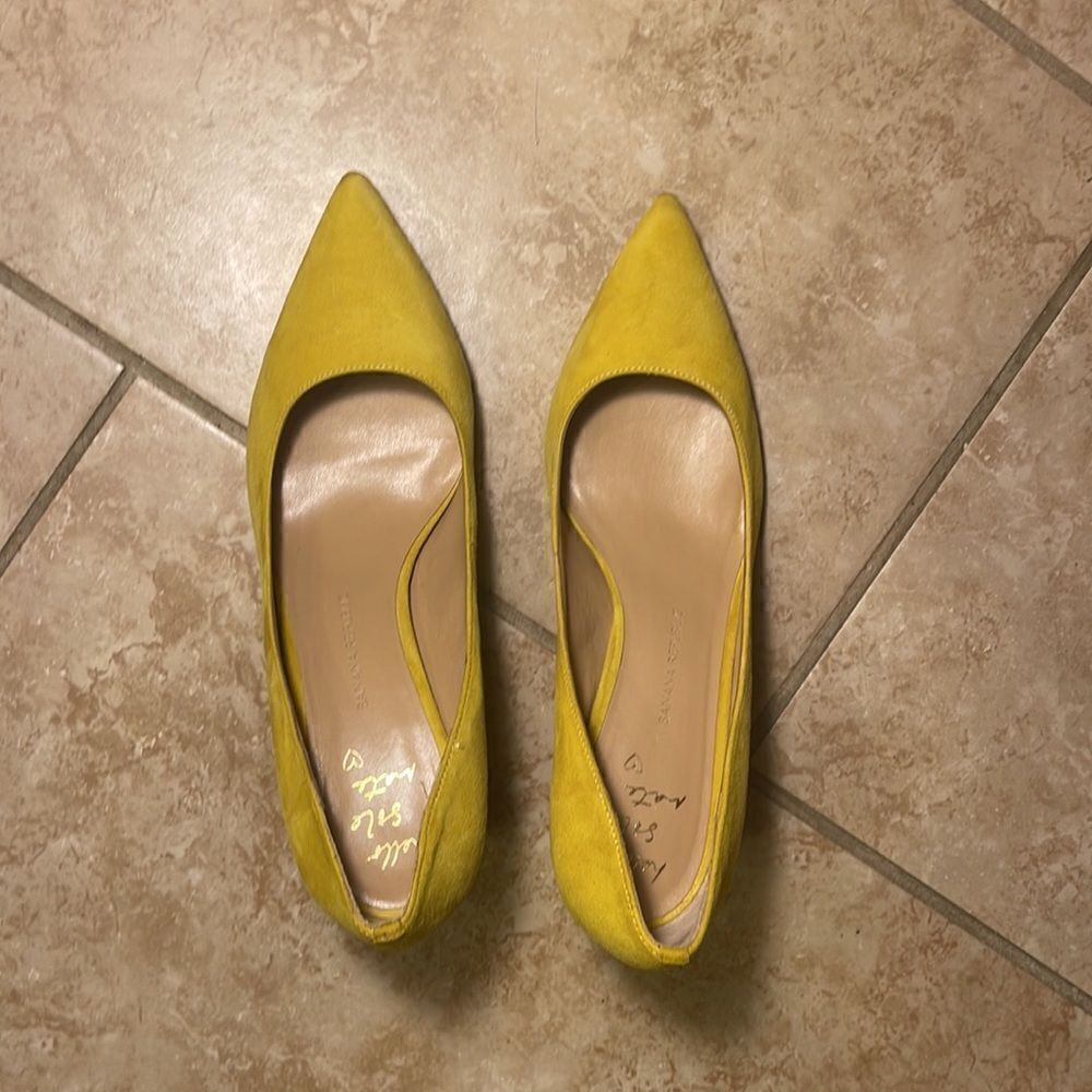 Yellow suede shoes